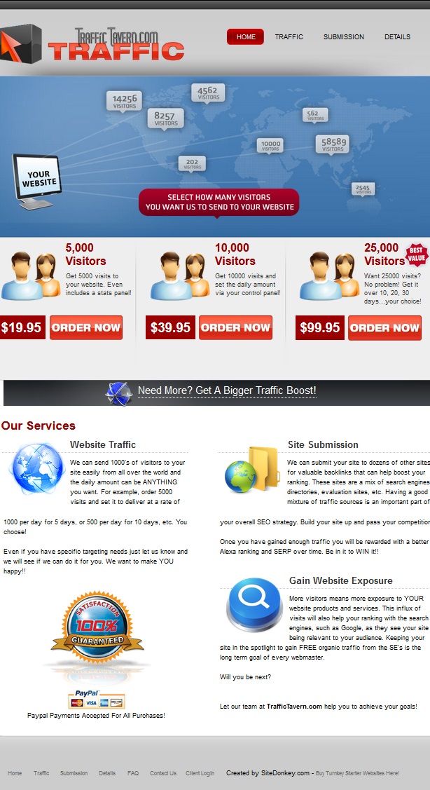 traffic sales website example 2